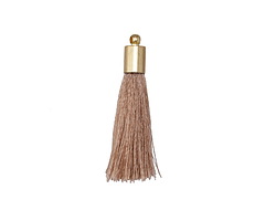 Latte Thread Tassel w/ Gold (plated) Tassel Cap 30mm