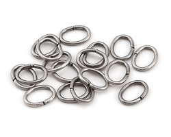 Antique Silver (plated) Oval Jump Ring 8x6mm, 18 gauge