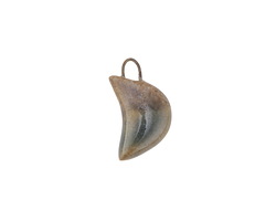 Gaea Ceramic Amethyst on Peacock Small Moon Charm 9-11x17-20mm