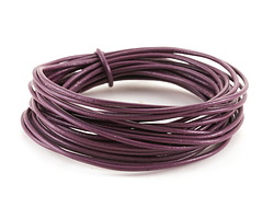 Plum Round Leather Cord 2mm, 32 feet
