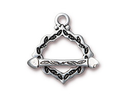 TierraCast Antique Silver (plated) Cathedral Clasp Set 20x23mm