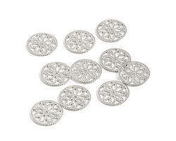 Silver (plated) Daisy Openwork Focal Link 10mm (50 pieces)
