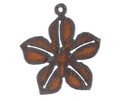 Universal Ironworks Rusted Iron Flower Focal 59x52mm
