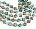 African Turquoise Faceted Quatrefoil 10mm