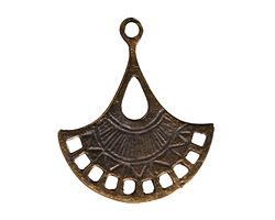 Mykonos Antique Brass (plated) Fan Drop Pendant 26x30mm