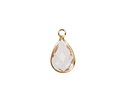 Clear Crystal Teardrop in Gold Finish Bezel 10.5x18mm