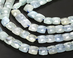 Aquamarine (A) Microfaceted Square 8mm