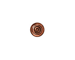 TierraCast Antique Copper (plated) Spiral Coin Bead 8mm