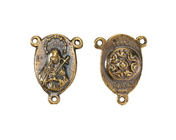 Mykonos Antique Brass (plated) "Terra Santa" Rosary Center Link 13x17mm