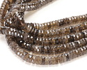 Smoky Quartz Microfaceted Heishi 2x6mm
