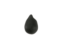 Jet Black Beach-Style Glass Teardrop Focal 14x10mm
