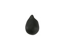 Jet Black Beach-Style Glass Teardrop Focal 14x10mm