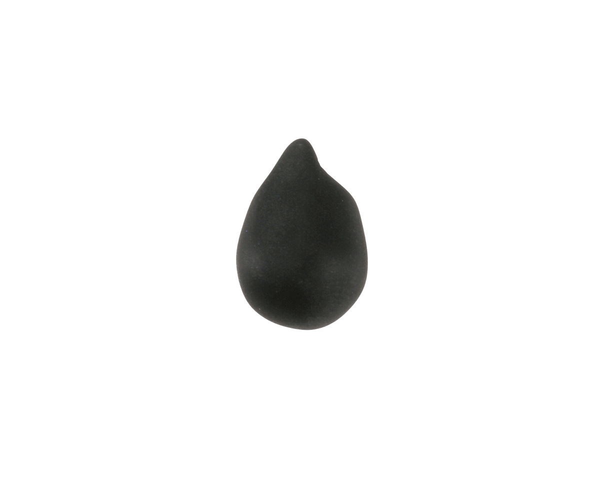Jet Black Beach-Style Glass Teardrop Focal 14x10mm