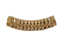 African Brass (Ghana, Ashanti) Elbow Noodle Bead Focal 50-55x10-12mm