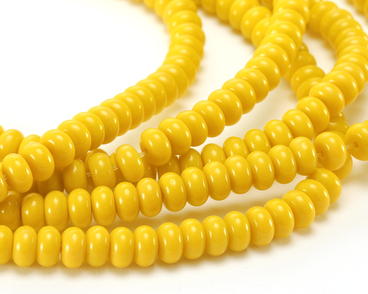 Yellow Glass Rondelle 5x8mm