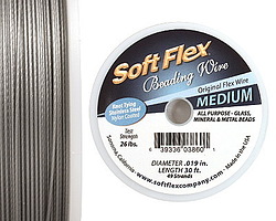 Soft Flex Satin Silver .019" (Medium) 49 Strand Wire 30ft.