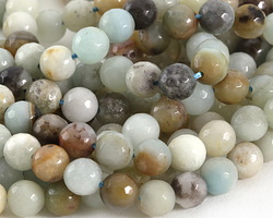 Black Gold Amazonite Faceted Round 8mm