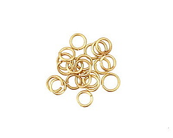 Satin Hamilton Gold (plated) Round Jump Ring 4mm, 21 gauge