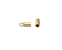 Satin Hamilton Gold (Plated) 2mm Solid Brass Cord End w/Loop 8x3mm