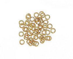 Satin Hamilton Gold (Plated) Round Jump Ring 3mm, 22 Gauge
