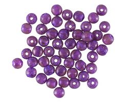 Czech Glass Etched Violet Round Druk 4mm