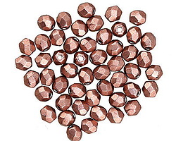 Czech Glass ColorTrends: Saturated Metallic Pale Dogwood Fire Polished Round 4mm