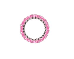 Rose Pink Miyuki Delicas Woven on Stainless Steel Ring 15mm