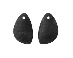 Jet Beach-Style Glass Eclipse Pendant Pair 13x21mm
