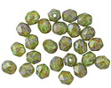 Czech Glass Aquamarine Picasso Fire polished Round 6mm