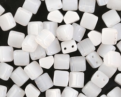 CzechMates Glass Alabaster 2-Hole Roof Bead 6mm