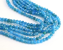 Pacific Blue Apatite Faceted Round 3.5-4mm