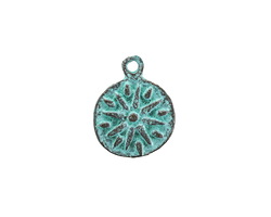 Mykonos Copper (plated) Patina Sun Pendant 15x18mm