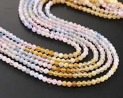 Multi Beryl w/ Yellow Ombré Faceted Round 3.5mm