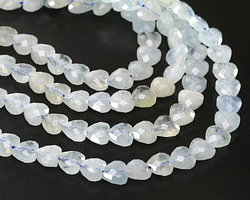 Aquamarine (A) Microfaceted Heart 8mm