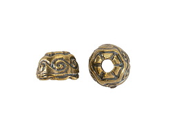Mykonos Antique Brass (plated) Swirly Bead Cap 11mm