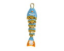 18k Gold (plated) Aqua, Mustard, & Orange Enamel Articulated Fish Focal 10.5x46mm