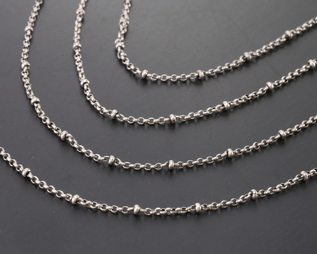 Antique Silver (plated) Rollo Satellite Chain, 5' Package