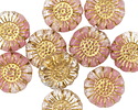 Czech Glass Ballerina w/ Gold Sunflower 13mm