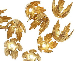 Brass Small Pointed Leaf Bead Cap 12x13mm