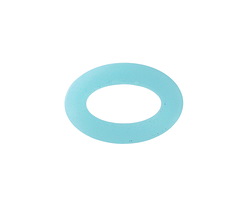 Opaque Blue Opal Beach-Style Glass Oval Ring 22x16mm