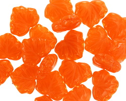 Czech Glass Tangerine Maple Leaf 10x13mm