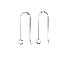Nina Designs Sterling Silver Long "U" Shape Hook Ear Wire 10x25mm