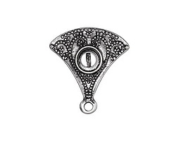 Zola Elements Antique Silver (plated) Deco Arch Bezel w/ loop 7mm Flat Cord Slide 21x23mm