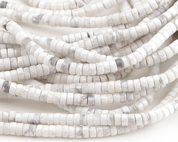 White Howlite Heishi 2x4mm