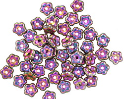 Czech Glass Peacock Bali Style Daisy Spacer 2x5mm