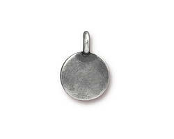 TierraCast Antique Pewter (plated) Round Blank Charm 12x17mm