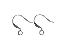 Antique Silver (plated) Flattened Short Earwire 14x16mm