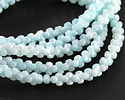 Aqua Mother of Pearl Peanut Beads 4x8mm