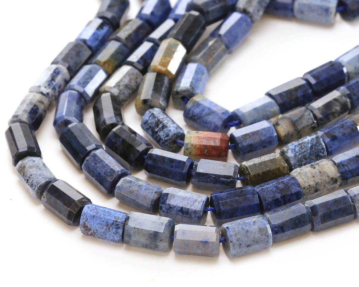 Dumortierite Microfaceted Tube 7x10mm