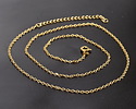 Waterproof 18K Gold PVD Plated Stainless Steel Delicate Cable Chain, 18" Finished w/ 2" extender, 2.25x1.75mm links